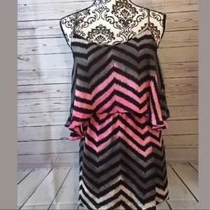 Parker XS Chevron Silk Dress